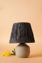 Opviq Lámpara de Mesa de Cerámica Beige con Tapa de Cuerda YL547